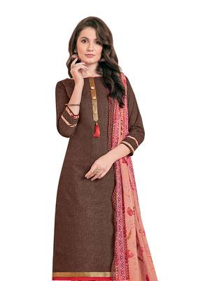 Brown Printed Poly Cotton Salwar 2