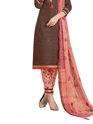Brown Printed Poly Cotton Salwar 3