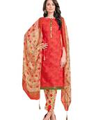 Red Printed Poly Cotton Salwar