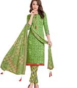 Green Printed Poly Cotton Salwar