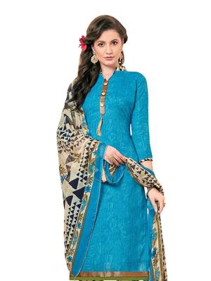 Turquoise Printed Poly Cotton Salwar 2