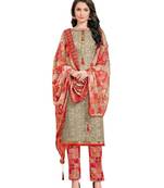 Beige Printed Poly Cotton Salwar