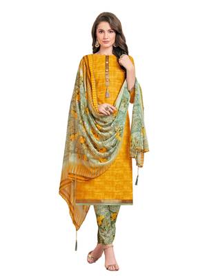 Mustard Printed Poly Cotton Salwar 1