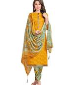Mustard Printed Poly Cotton Salwar