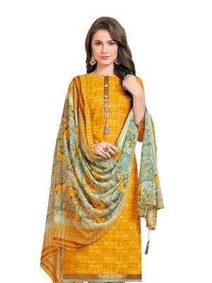 Mustard Printed Poly Cotton Salwar 2