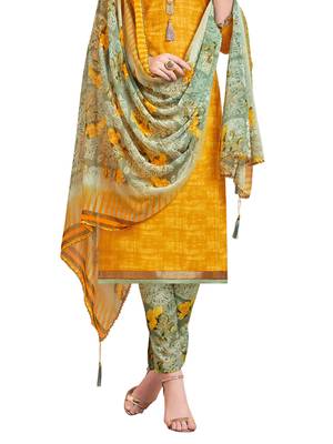Mustard Printed Poly Cotton Salwar 3