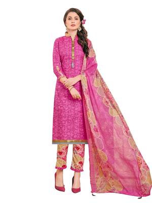 Pink Printed Poly Cotton Salwar 1