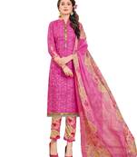 Pink Printed Poly Cotton Salwar