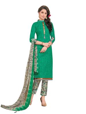 Green Printed Poly Cotton Salwar 1