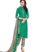 Green Printed Poly Cotton Salwar