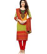 Green printed crepe salwar