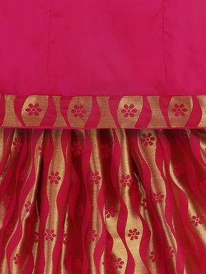 Purple South Indian Pattu Pavadai Set For Girls 4