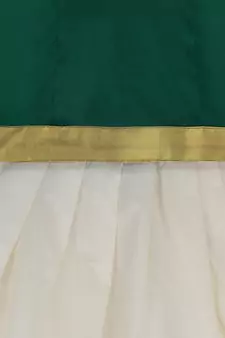 Green South Indian Pattu Pavadai Set For Girls