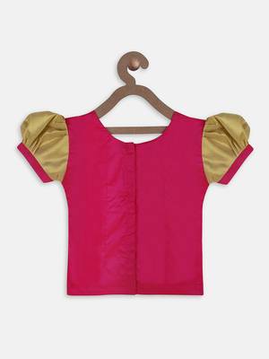 Pink South Indian Pattu Pavadai Sets For Girls 2