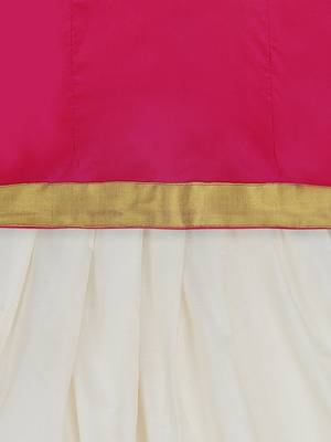 Pink South Indian Pattu Pavadai Sets For Girls 4