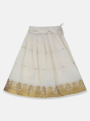 white woven art silk pattu pavadai set 3