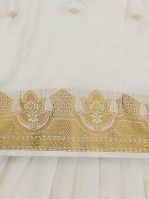 white woven art silk pattu pavadai set 4