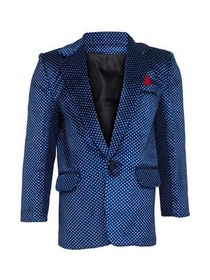 Blue plain velvet boys-blazer 1