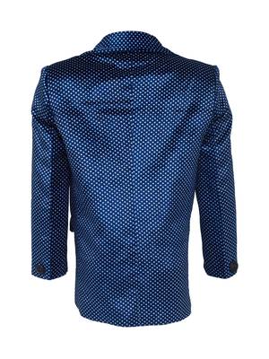 Blue plain velvet boys-blazer 2