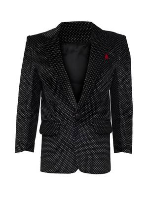 Black plain velvet boys-blazer 1