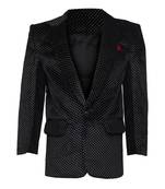 Black plain velvet boys-blazer