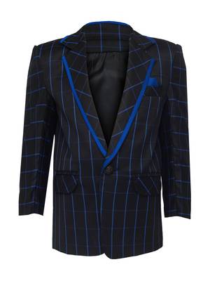Black plain silk blend boys-blazer 1