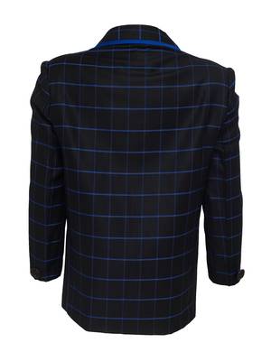 Black plain silk blend boys-blazer 2