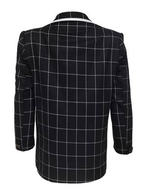 Black plain silk blend boys-blazer 2