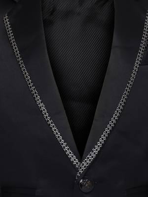 Black plain silk blend boys-blazer 3