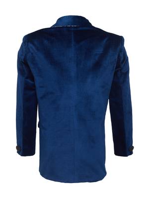 Blue plain silk blend boys-blazer 2