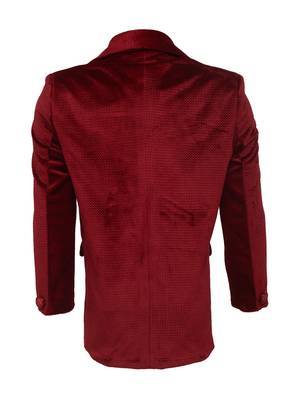 Maroon plain silk blend boys-blazer 2