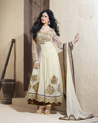 White embroidered crepe salwar 1