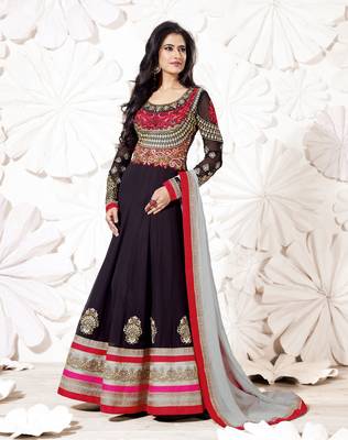 Black embroidered net salwar 1