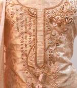 Suroh by Chandni Powder Pink Zari Weave Chanderi Silk Hand Embroidery Suit Fabric