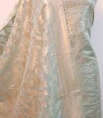 Suroh by Chandni Sea Green Chanderi Silk Zari Weave Suit Fabric