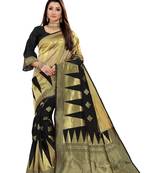  black woven jacquard saree with blouse
