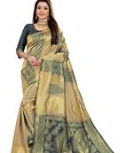  grey woven jacquard saree with blouse