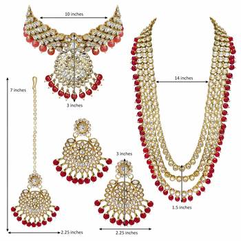 Latest Gold Plated Kundan Pearl Fancy Necklace Jewellery Set for Women Bridal 3