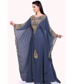 grey georgette embroidered zari work islamic kaftans