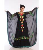 Black Georgette Embroidered Zari Work Islamic Kaftans