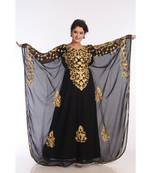 Black Georgette Embroidered Zari Work Islamic Kaftans