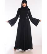 Black Nida Embroidered Zari Work Abaya