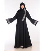 Black Nida Embroidered Zari Work Abaya