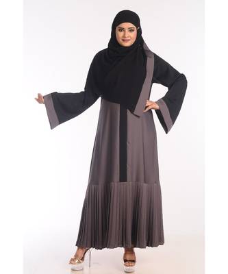 Multicolor Nida Embroidered Zari Work Abaya 1