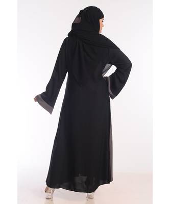 Multicolor Nida Embroidered Zari Work Abaya 4