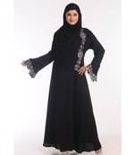 Black Nida Embroidered Zari Work Abaya