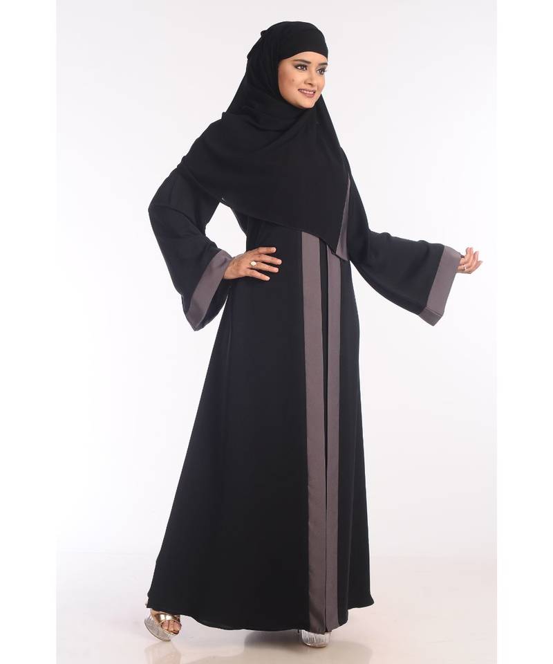 Multicolor Nida Embroidered Zari Work Abaya