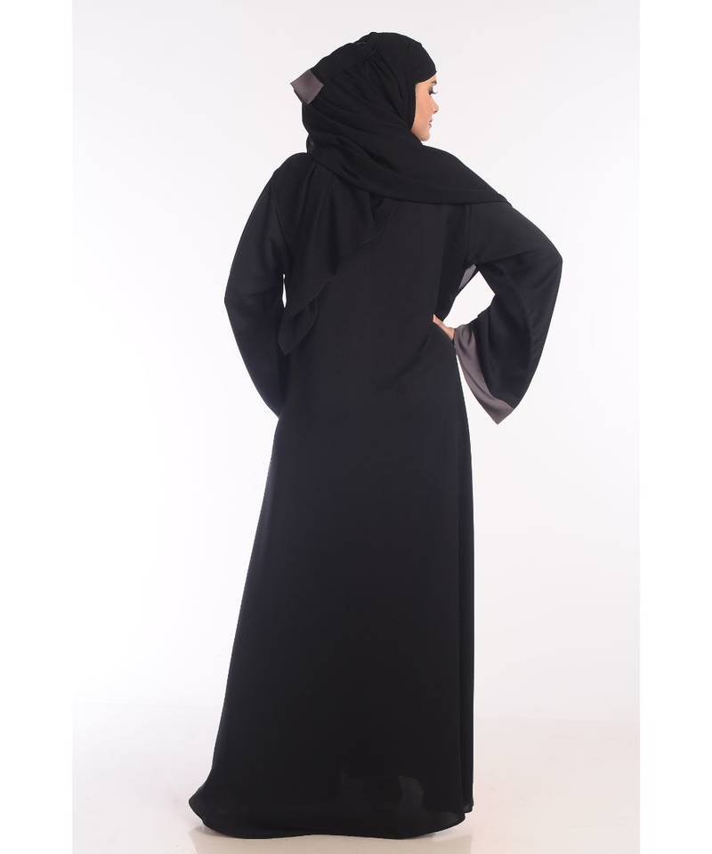 Multicolor Nida Embroidered Zari Work Abaya