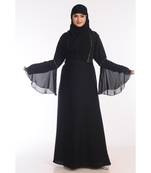 Black Nida Embroidered Zari Work Abaya