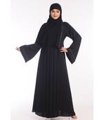 Black Nida Embroidered Zari Work Abaya